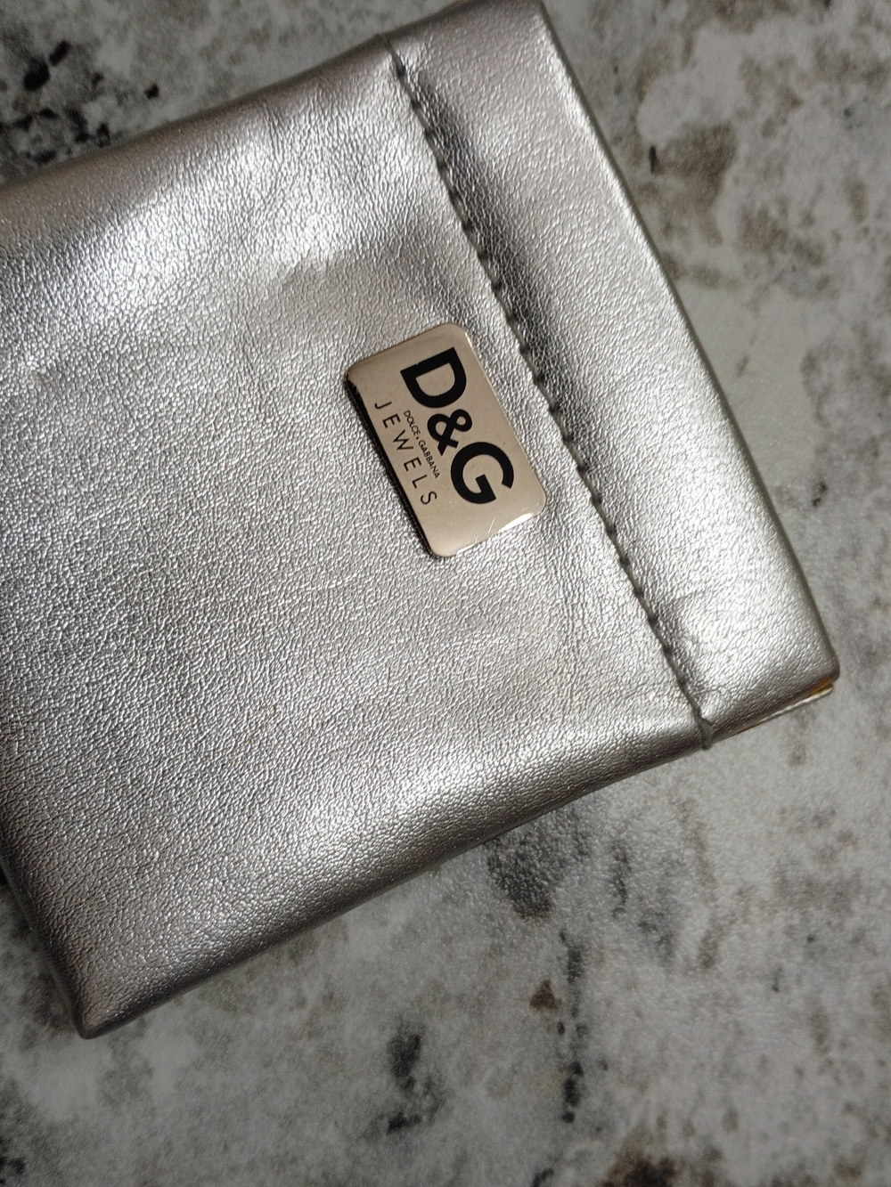 Dolce & Gabbana Metallic Silver Tiny Pouch with D&G Plaque
